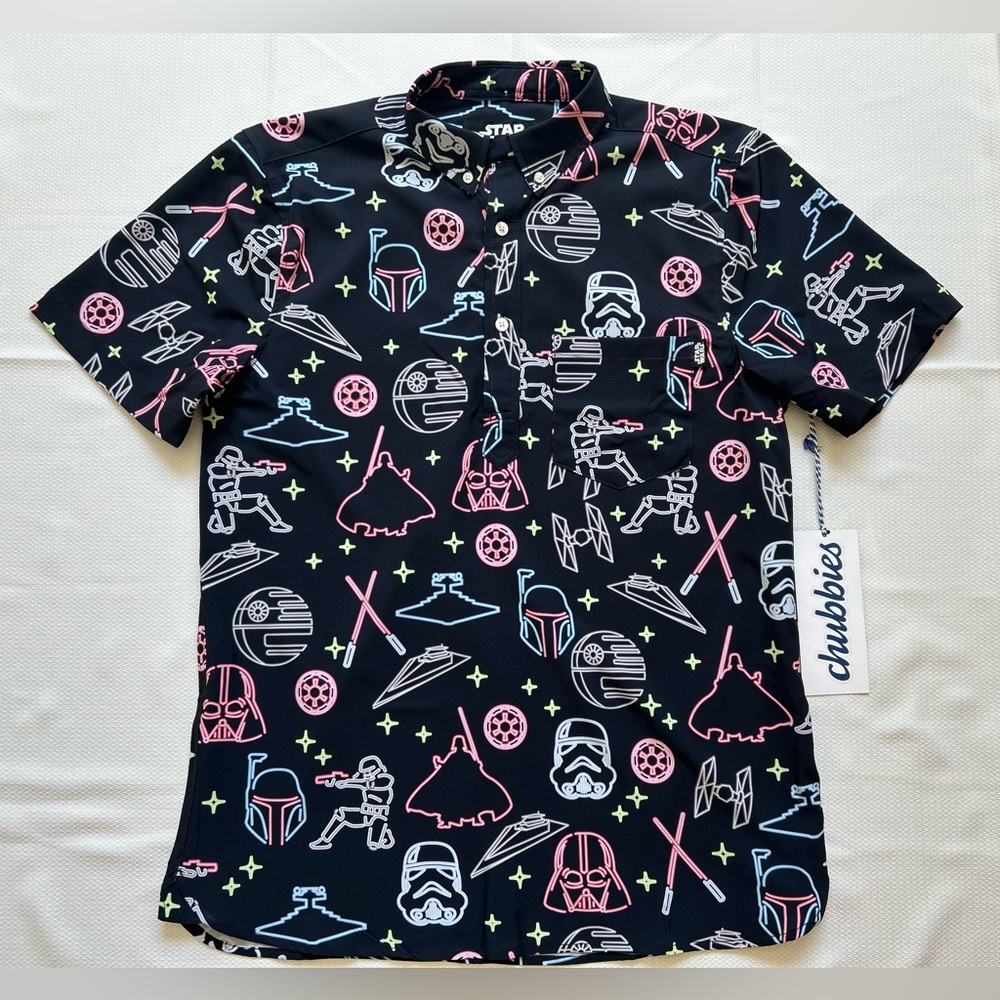 Chubbies The New Hope Darth Vader Swim Shirt the lack of faith Medium Star Wars